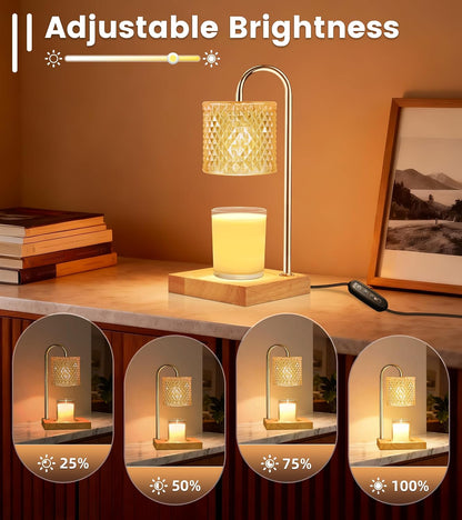 TigQiang Candle Warmer Lamp with Timer Dimmer, Birthday Gifts for Women Mom, House Warming Gifts, Elegant New Home Decor, Wax Warmer for Jar Candles, Heater Lamp for Scented Wax, Clear Glass