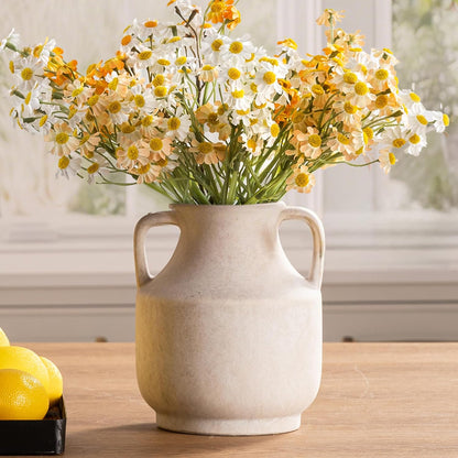 Ceramic Vase Set of 3, Modern Decorative Vases for Home Decor, Small Flower Pottery Vase Sets, Boho Farmhouse Rustic Vases for Living Room, Kitchen, Bedroom, Bathroom, Shelf, Table