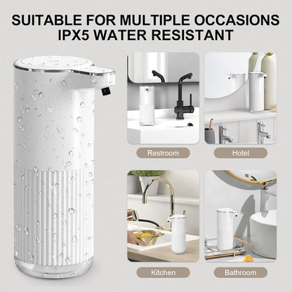 GuDoQi Automatic Touchless Liquid Soap Dispenser, 4-Level Adjustable Foam, USB Rechargeable Hand Soap Dispenser for Bathroom, Kitchen Countertops, 12.2oz/360mL, Black