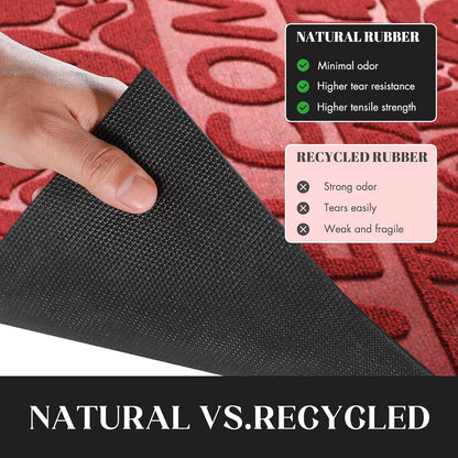 Yimobra Welcome Mat Outdoor 29.5x17, Waterproof Non-Slip Outdoor Mats for Front Door Outside Entrance, Low-Profile Entryway Mat Indoor for Garage Patio, Black
