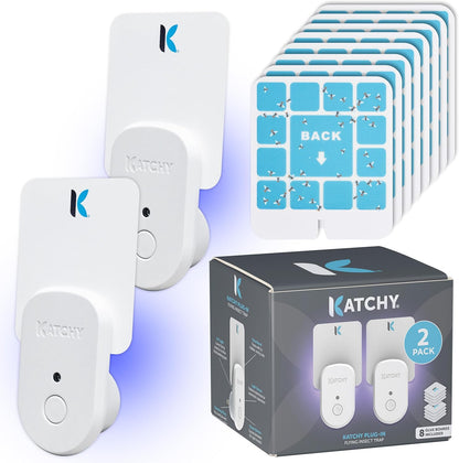 Katchy Flying Insect Trap Indoor – Catcher & Killer for Mosquito, Fruit Fly, Gnat & Small Moth – Non-Zapper with Suction & Blue Light – Ideal for Indoor Spaces, Kitchen & Plants (Original, Black)