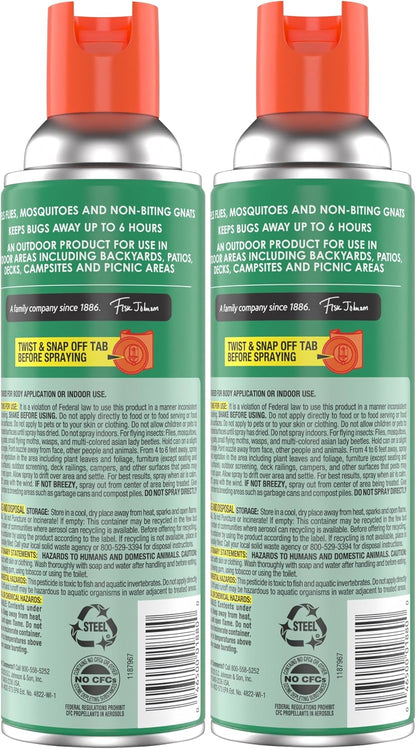 OFF! Outdoor Insect & Mosquito Repellent Fogger, Backyard Pretreat, Kills & Repels Insects in an up to 900 sq, ft, Area, 16 oz (Pack of 2)