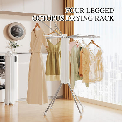 JOOM Tripod Clothes Drying Rack, Garment Rack Portable and Foldable Space Saving Laundry Drying Rack - Drying Rack Clothing Floor Folding Balcony Bedroom Household Wooden