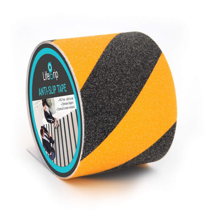 Lifegrip Anti Slip Tape, 4 Inch x 15 Foot Non-Slip Traction Grip Tape for Stairs, Waterproof Stair Treads Grip Non Slip, Non Skid Tape for Steps, Outdoor Black Grip Tape (4" X 15')
