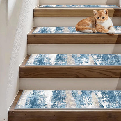 sarben Non Slip Stair Treads for Wooden Steps 15PCS - 8"x30" Indoor Safety Carpet, Edging Mats with TPE Adhesive Backing, Pet and Elderly Friendly Stair Rugs (Taupe) - Colors A
