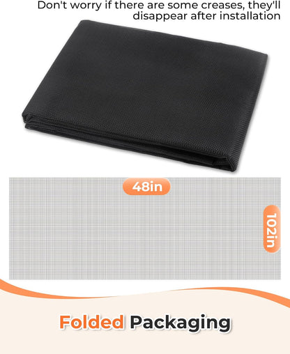 Gecork Black Window Screen Mesh, Durable Fiberglass Screen Replacement for Windows and Doors, High Light Transmission & Maximum Airflow, Easy to Cut & Install, 48" x 102"