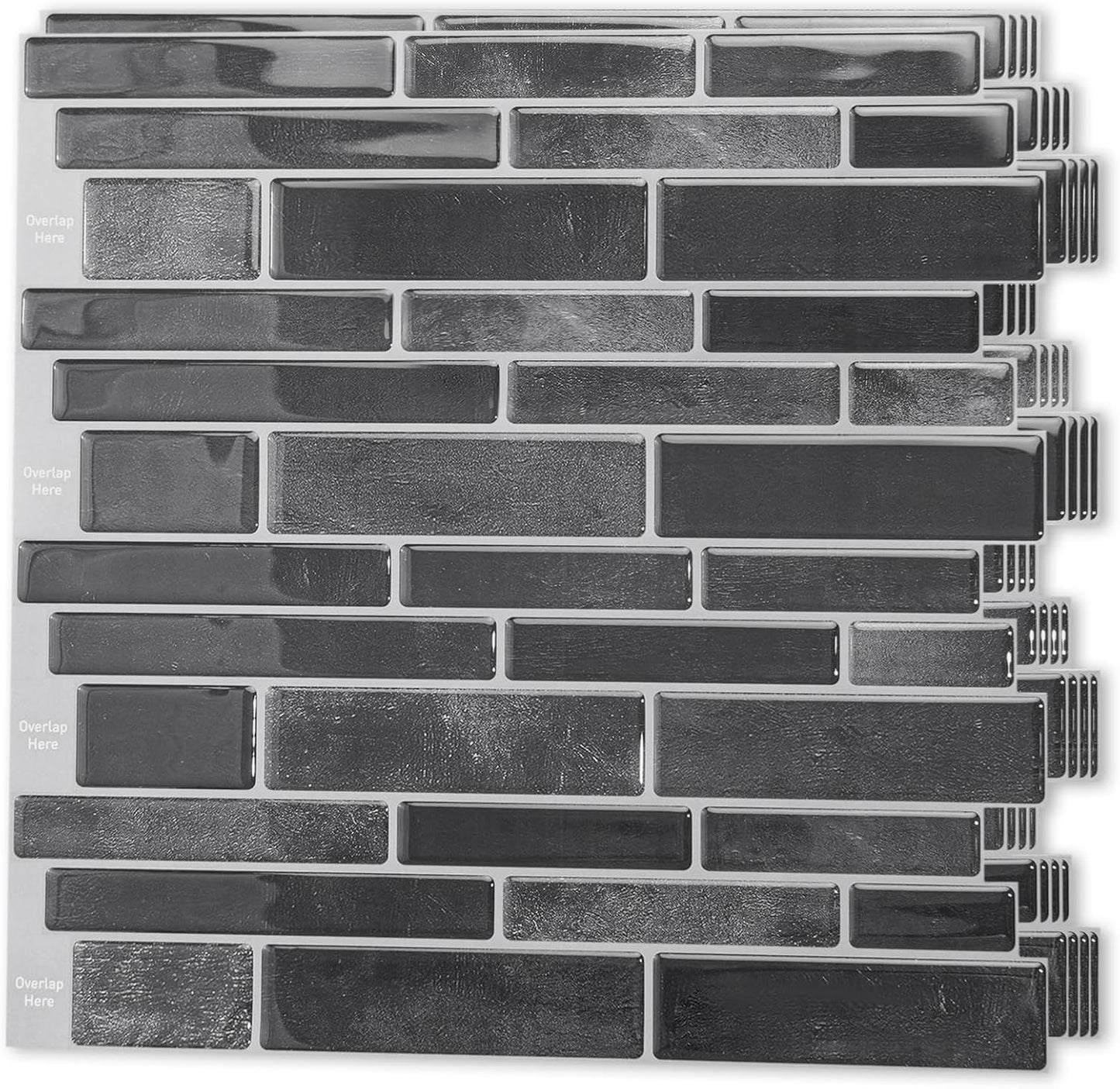 Art3d 10-Sheet Premium Stick On Kitchen Backsplash Tiles, 12"x12" Peel and Stick Self Adhesive Wall Tiles, White Marble Design