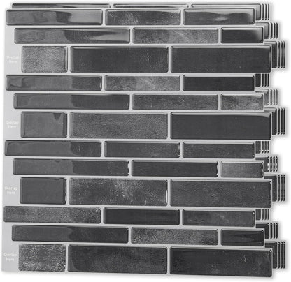 Art3d 10-Sheet Premium Stick On Kitchen Backsplash Tiles, 12"x12" Peel and Stick Self Adhesive Wall Tiles, White Marble Design