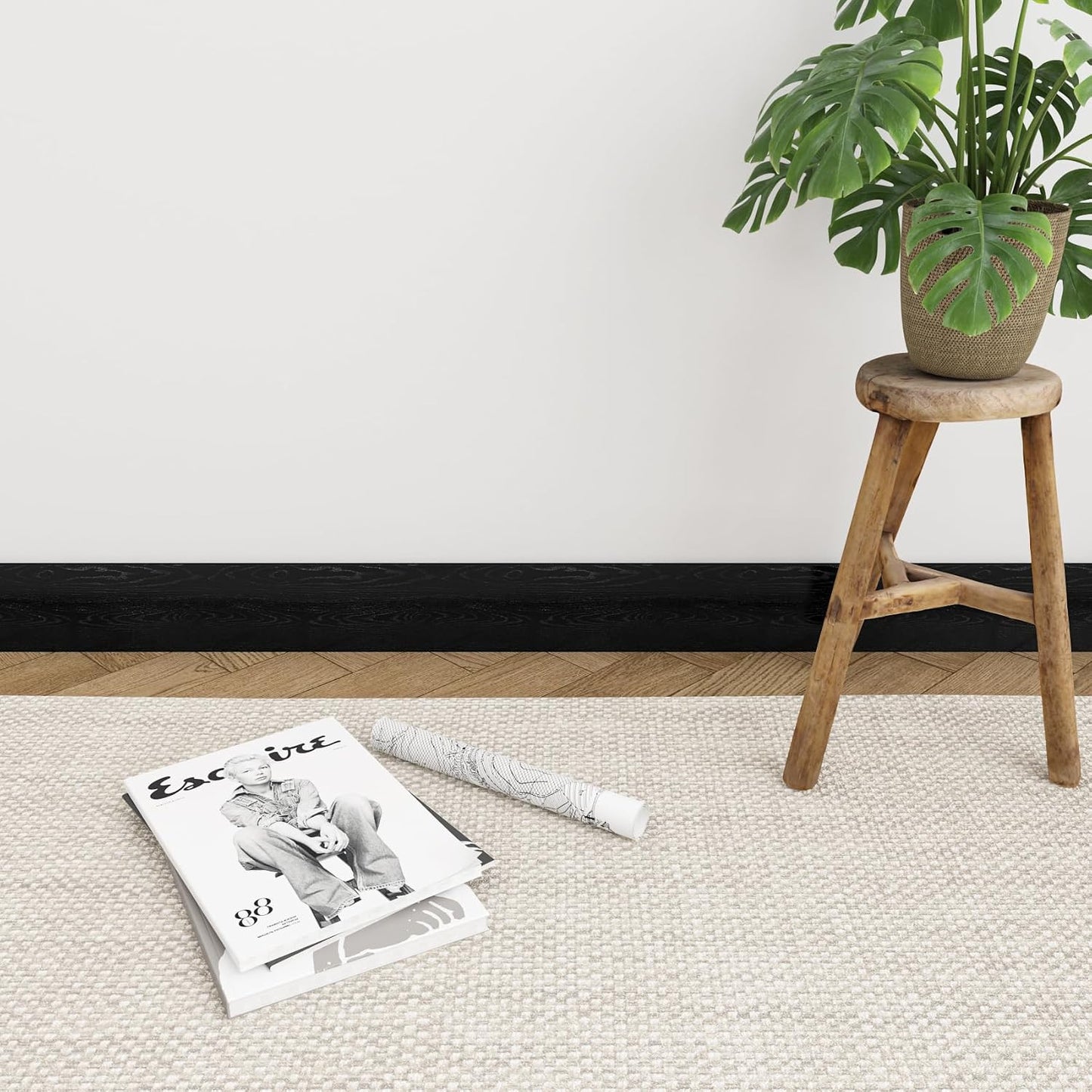 LACHEERY White Oak Wood Border Wallpaper Peel and Stick Bathroom Mirror Frame Border Wood Grain Repair Tape Silver White Bulletin Board Borders Trim Self Adhesive Modern Classroom Borders 3"x197"