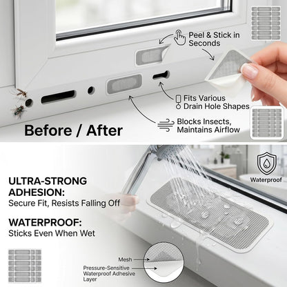 Screen Patch Repair Kit 100PCS Self-Adhesive Window Screen Repair Tape Gray Breathable Mesh for Door Drain Holes Window Tape Patch Mesh Repa