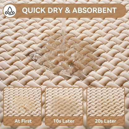 YDKGL Bathroom Rugs Non Slip, Super Absorbent Quick Dry Bath Mats for Bathroom, Foam Weave Texture Thin Bath Rugs Washable with Rubber Backing Fit Under Door Outside Shower,16" x 24“