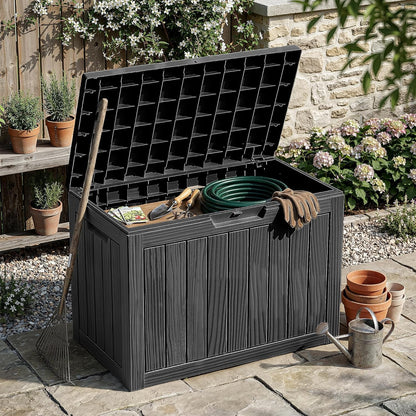 50Gal Outdoor Storage Box Anti-Theft Delivery Box Lockable Deck Box | Heavy-duty UV & weatherproof resin for secure parcel drop, patio cushion storage, garden tools & porch package organization