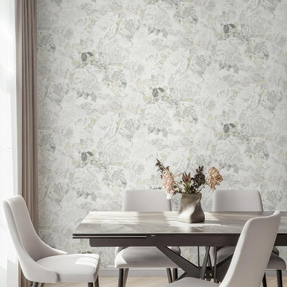 Dimoon 17.3" X 78.7" Peel and Stick Wallpaper Floral Contact Paper Boho Beige White Renter Friendly Natural Wall Paper Waterproof Removable Self Adhesive Wallpaper for Bedroom Livingroom Vinyl Roll