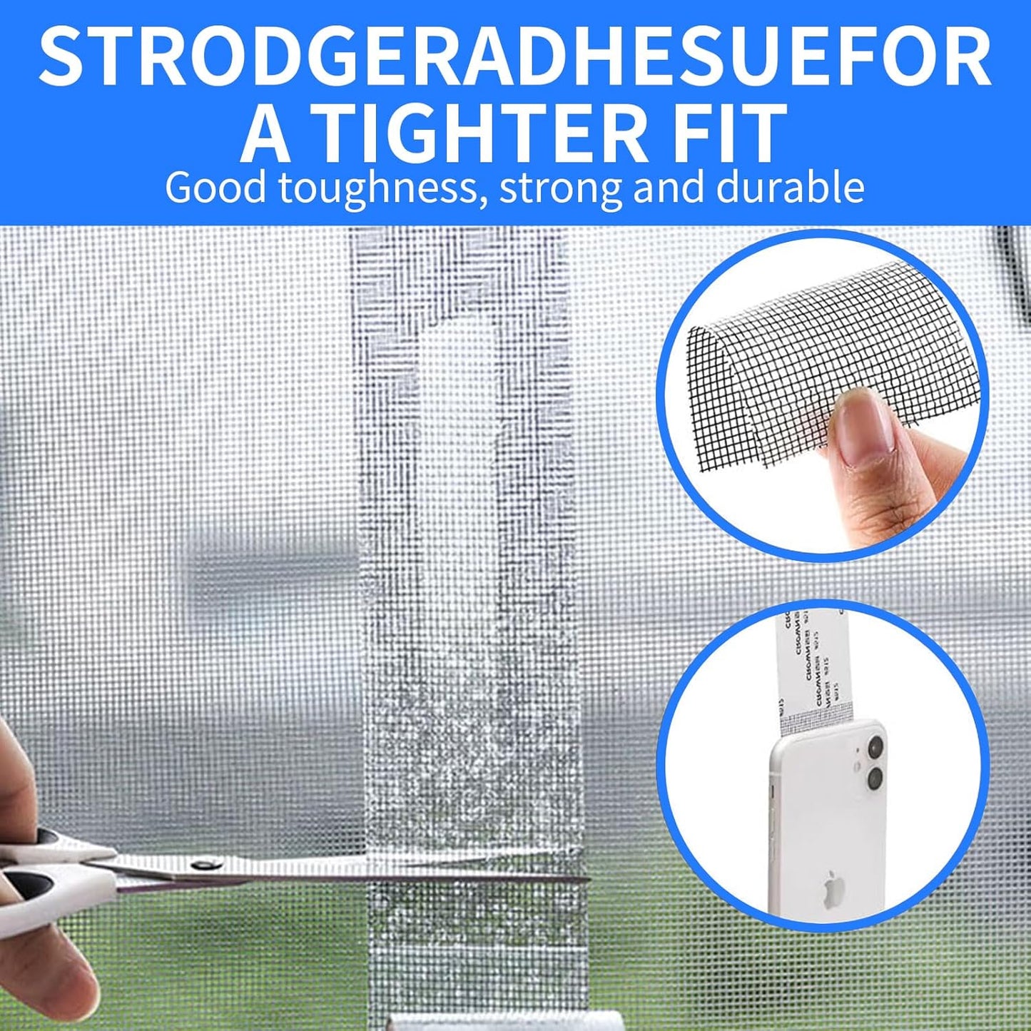 Benksaas Strong Adhesive Screen Repair Tape, 2025 Upgrade Screen Repair Kit Window Screen Repair Tape, Household Self-Adhesive Screen Tape Mesh Window Repair Patch for Doors, Windows (3 Colors)