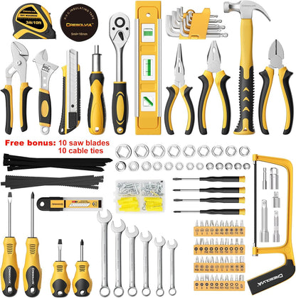 199 Piece Tool Kit for Home,General Household/Auto Repair Tool Set,Basic Hand Tool Kit with Socket Wrench,Tool Box Case for Men,Perfect for Diyer Handyman Homeowner