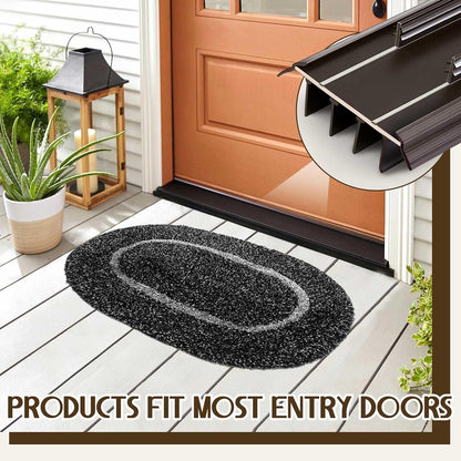 Pushglossy 2 Pcs Kerf Style Door Bottom 36" Long 1 3/4" Wide Replacement Threshold Seal with Vinyl Fins Weatherstrip Draft Stopper for Interior Exterior Doors(White)