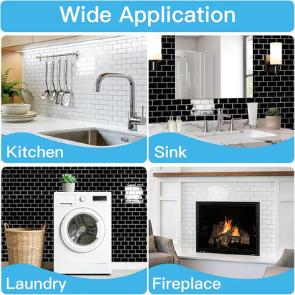 Art3d Peel and Stick Backsplash for Kitchen White Subway (10 Tiles, Thicker Design)
