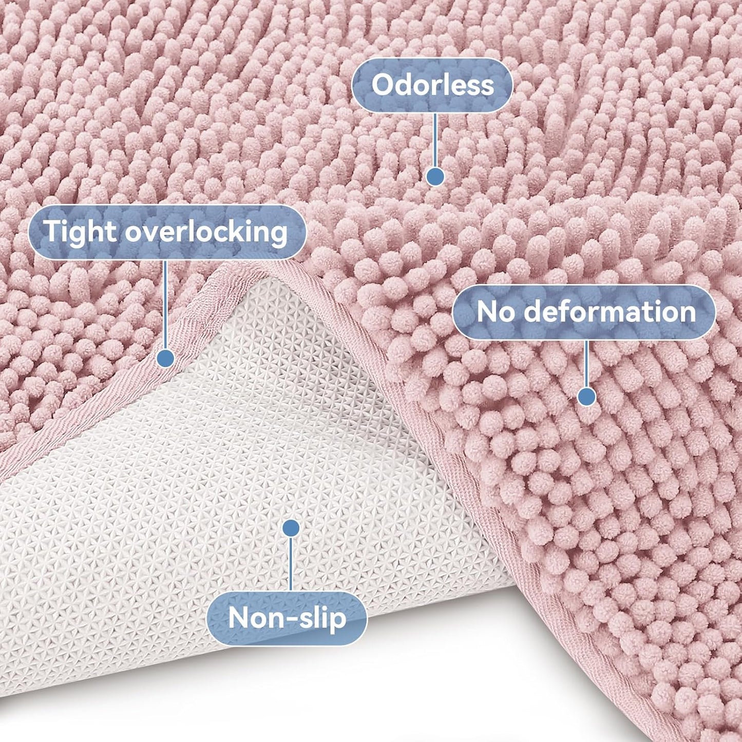 Bcoimo Bathroom Rugs 24x17, Bath Mats for Bathroom Non Slip with Rubber Backing,High Absorbent Microfiber Bath Rugs Quick Drying, Machine Washable, Durable Decor