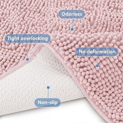 Bcoimo Bathroom Rugs 24x17, Bath Mats for Bathroom Non Slip with Rubber Backing,High Absorbent Microfiber Bath Rugs Quick Drying, Machine Washable, Durable Decor