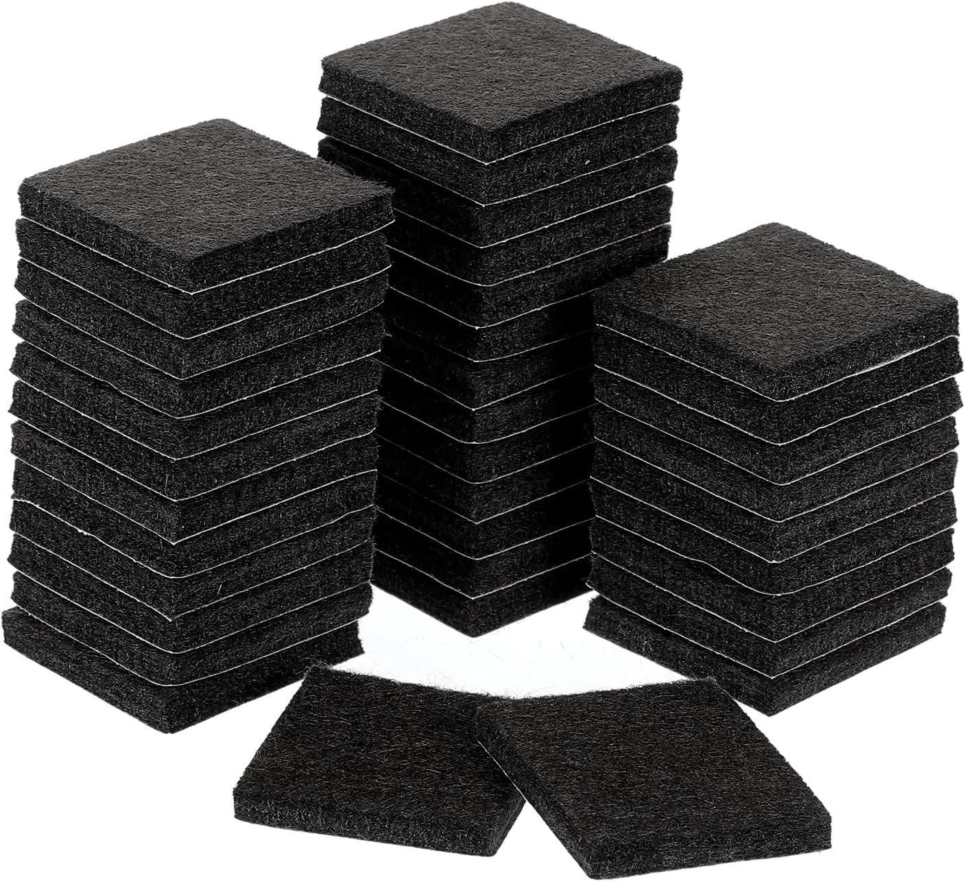 uxcell Furniture Pads, 36Pcs 1.5" - Square Self Adhesive Felt Furniture Pads, Floor Protectors for Furniture Feet Chairs Legs Hardwood Floors (Black)