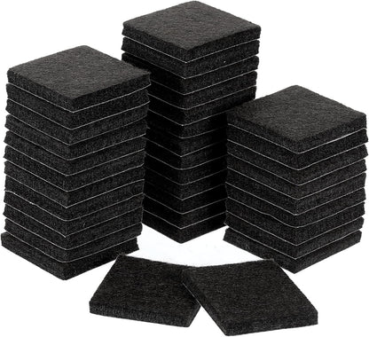 uxcell Furniture Pads, 36Pcs 1.5" - Square Self Adhesive Felt Furniture Pads, Floor Protectors for Furniture Feet Chairs Legs Hardwood Floors (Black)