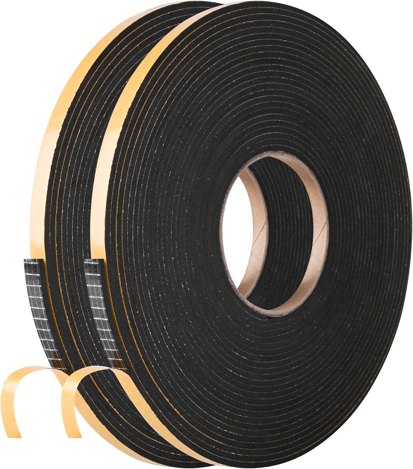Kikerike Self Adhesive Foam Tape Weatherstrip 1/2In x 1/4In x 16.5Ft High Density Foam Insulation Strips Seal Weather Stripping with Strong Adhesive for Door and Window Sound Isolation Soundproofing