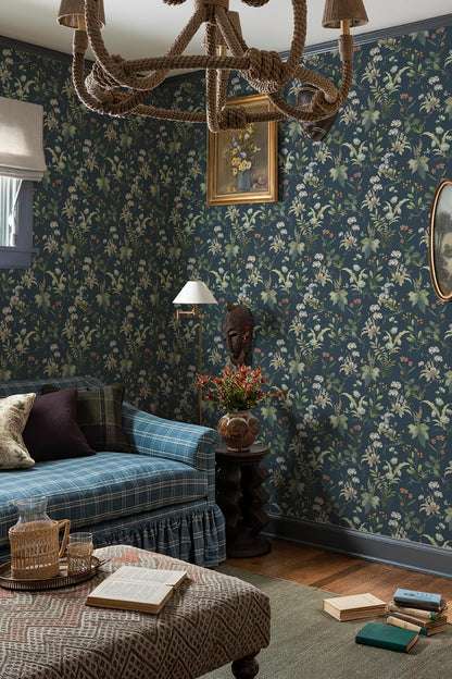 Simon&Siff Vintage Wallpaper Peel and Stick Beige Floral Contact Paper Wildflowers Botanical Wall Paper Removable Renter Friendly Wallpaper 17.3in x 9.8ft