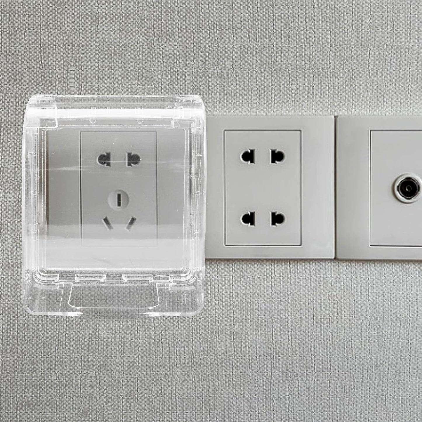 Transparent Outdoor Electrical Outlet Cover Protector Weatherproof In-use Receptacle Enclosure for Home Bathroom Kitchen Splash-resistant and Design