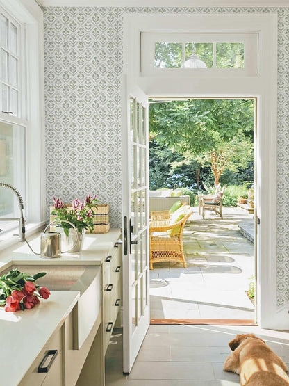 Dimoon 17.3''x78.7'' Peel and Stick Wallpaper Floral Cute Contact Paper Vintage Village Country Cottage Wallpaper Farmhouse Yellow Beige Renter Friendly Geometry Waterproof Embossed Kitchen Bedroom