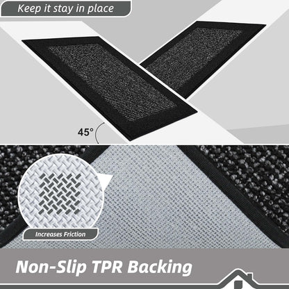 BEQHAUSE Indoor Door Mat 20" x 32", Dirt Trapper Door Mats Non-Slip Entryway Rugs Washable, Resist Dirt Absorbent Welcome Mat, Low Profile Floor Mats for Front Back Door and Entryway, Taupe