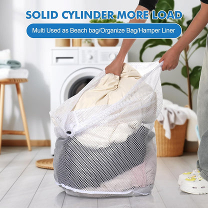 3 Pack XXL Mesh Laundry Bags for Delicates, Extra Large Laundry Wash Bags for Clothes,Bed Linen,Toys with Drawstring Closure Sturdy(3 XXLarge 28 x 26 Inches)