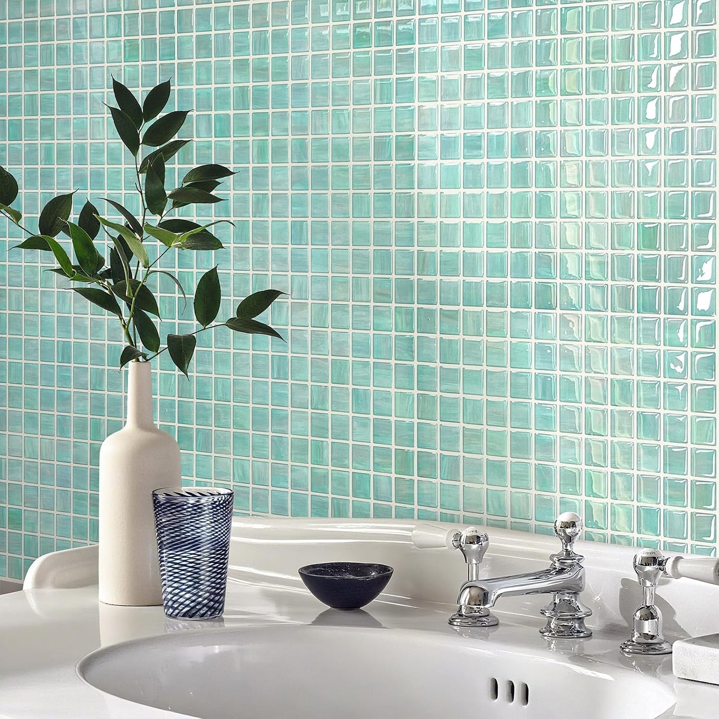 5 Sheets Peel and Stick Backsplash, Self Adhesive Wall Tiles, 3D Adhesive Tile Backsplash, 12"x12"Premium Self Adhesive Wall Tiles Peel and Stickfor Kitchen, Bathroom, RV(Spring Moss)