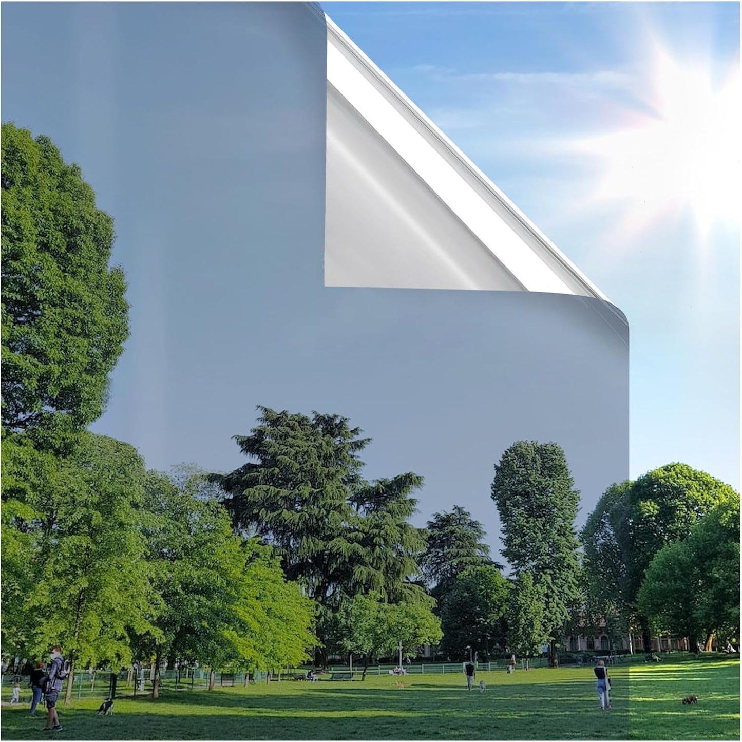 rabbitgoo Window Privacy Film, Decorative Stained Glass Window Film, Sun Blocking Glass Clings, Renter-Friendly Static Cling Frosted Sticker Covering for Home Door, Rainbow Tulip 17.5" X 78.7"