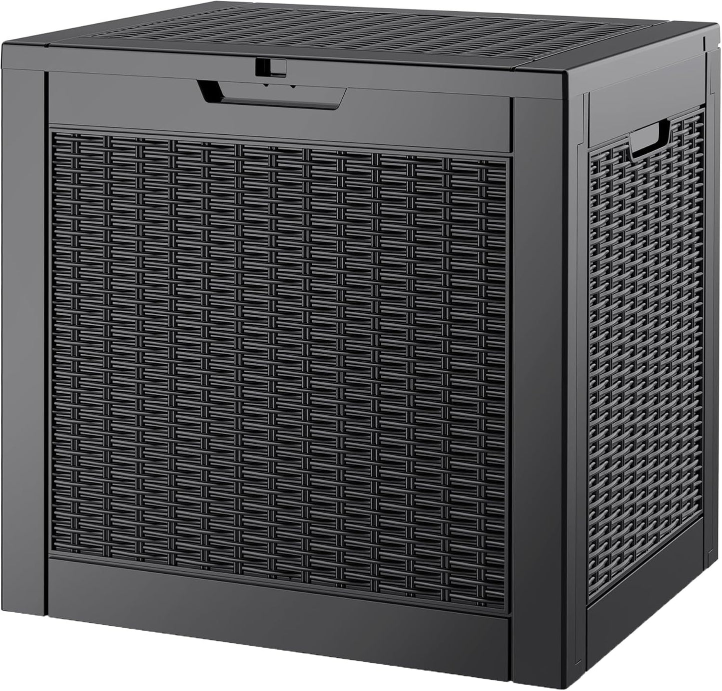 Outdoor Storage Box, 45 Gallon Deck Box with Lockable Lid, Waterproof Resin Storage Bin for Cushions, Garden Tools, Patio Furniture, Grey