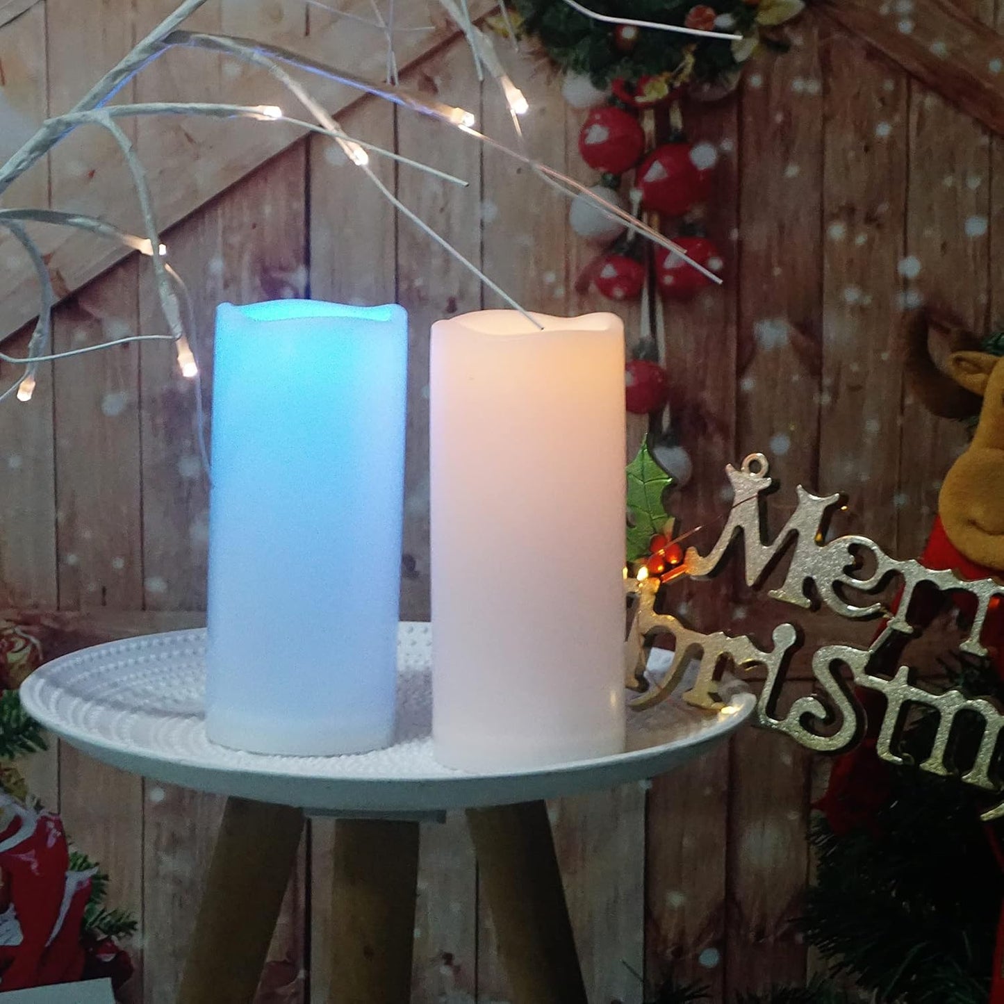 CANDLE CHOICE Waterproof Outdoor Battery Operated Flameless Candles with Remote Timer Plastic Flickering Fake Electric LED Pillars for Lantern Garden Wedding Christmas Decorations 3x4 Inches 3 PCS