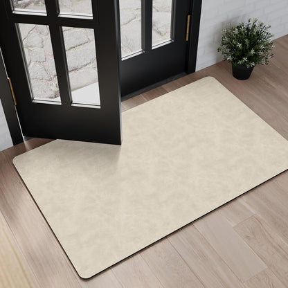 Mecko Bath Mat Rug, Rubber Non-Slip Quick Dry Absorbent Thin Bathroom Rugs Fit Under Door Bathroom Floor Mats-Shower Rug for in Front of Bathtub, Sink, Shower Room(Light Grey,16"x24")