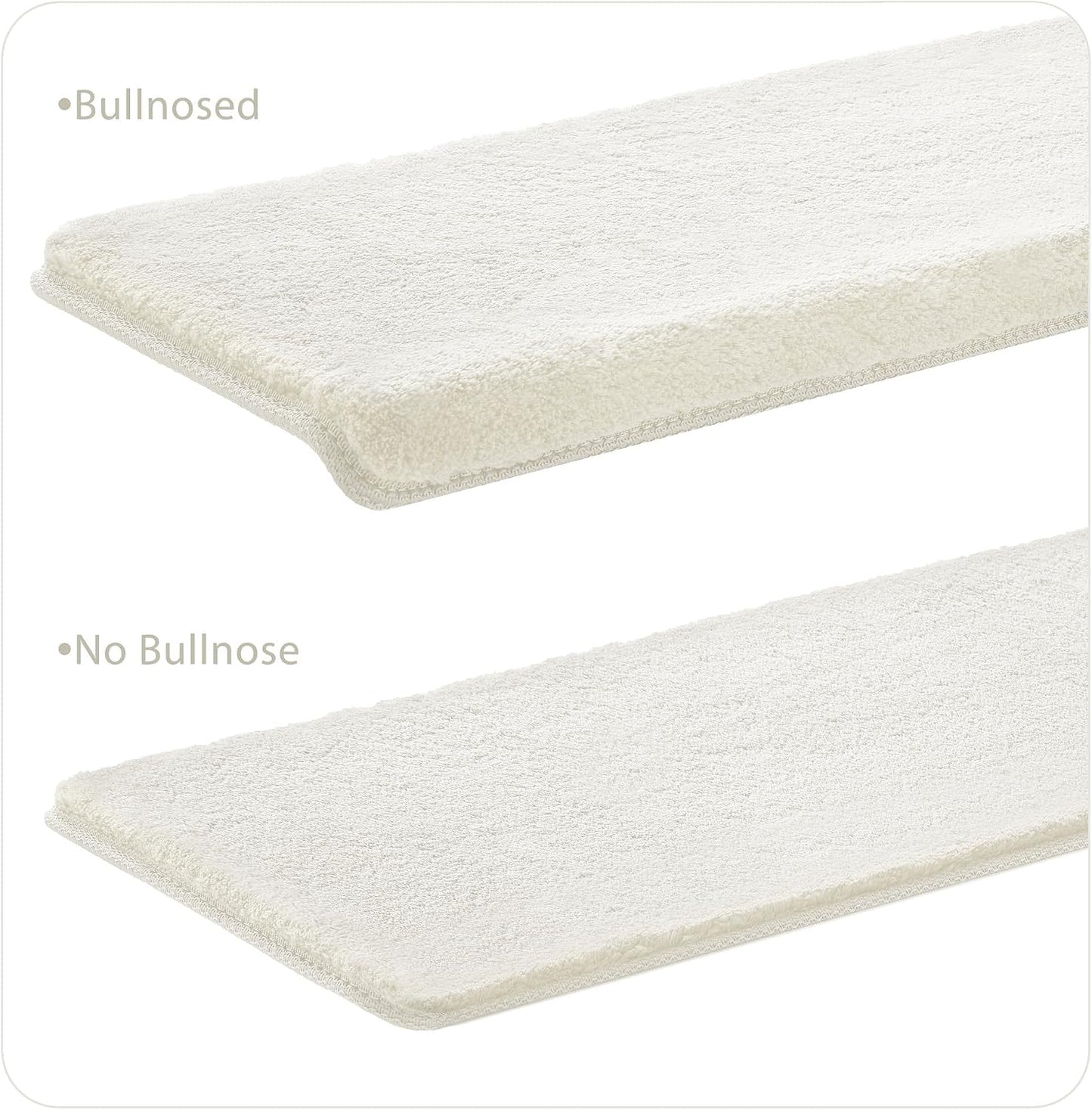 PURE ERA Carpet Stair Treads Ultra Plush 9.5" X 30"Soft Bullnose Indoor Stair Protectors Pet-Friendly Non-Slip Skid Resistant Tape Free Washable Reusable(2 Pieces,Brown)