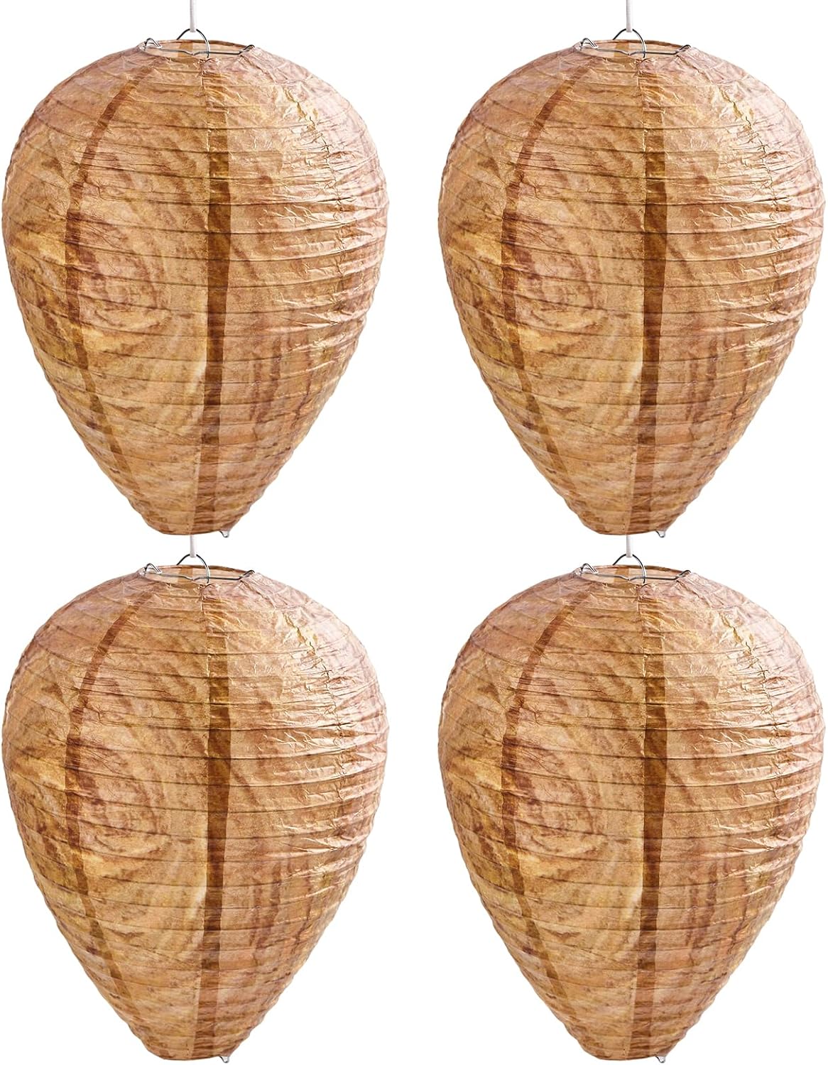 4 Pack Hanging Paper Fake Wasp Nests for Home(Brown)