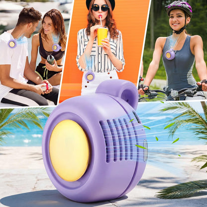 4 Pack 360° Portable Silent Mini Bladeless Electric Fan, Small Fan Clip on for Shirt & Waist, 3 Speeds Rechargeable Whirlwind Cooling Fans for Outdoor Travel Office(Pink)