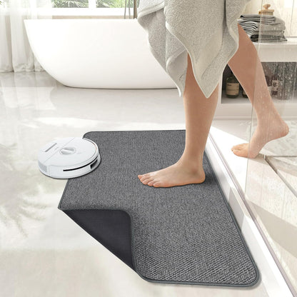 Bath Mat,Ultra Thin Bathroom Rugs,Rubber Bath Mats for Bathroom,No Slip Bath Rugs,Quick Dry,Machine Washable,Low Pile,Absorbent,Shower Outside,Sink,Home Decor Accessories.Grey,1'5"x2'3"(17x27Inch)