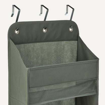 Amazon Basics 5 Tier Over the Door Hanging Shoe Organizer, Large Capacity, Space Saving, 6.4 x 54.5 x 14.9 in, Dark Grey