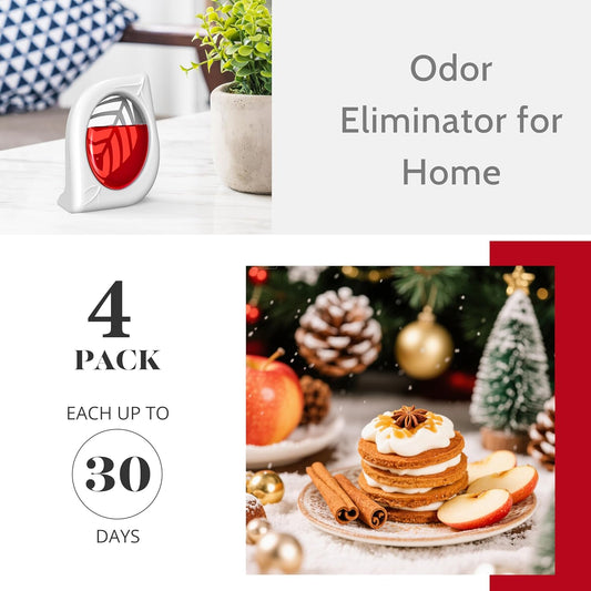 Air Freshener for Home, 4 Pack, Eucalyptus & Mint, Odor Eliminator for Small Area Closets Bathroom Pets Strong Odor, Up to 120 Days