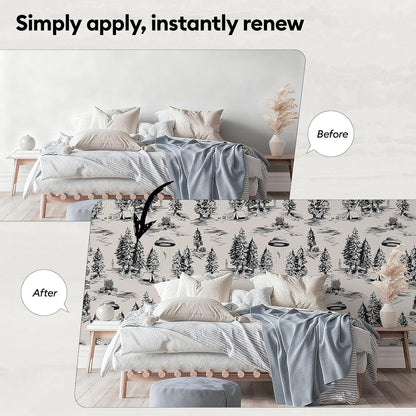 17"x118" Peel and Stick Wallpaper for Renter Friendly, Removable Wallpaper Peel and Stick, Self-Adhesive Textured Contact Paper for Walls, Cabinets, Countertops(Morning Song of Flowers)