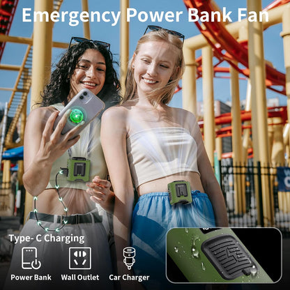 Socool 10000mAh Portable Waist Fan Clip on Wearable Belt Personal Fan Rechargeable Battery operated With 5 Speeds & Flashlight Neck Hands-Free 40H Cooling For Outdoor Camping Travel (Gray）