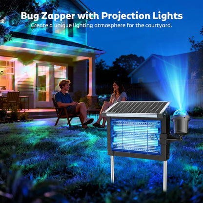 OnBeam Solar Bug Zapper Outdoor, 4500V Mosquito Zapper Fly Trap for Patio | 10W Solar Panel, IPX5 Waterproof, Auto Mode, Solar Powered, USB C Charging, Electric Rechargeable Mosquito Killer for Garden