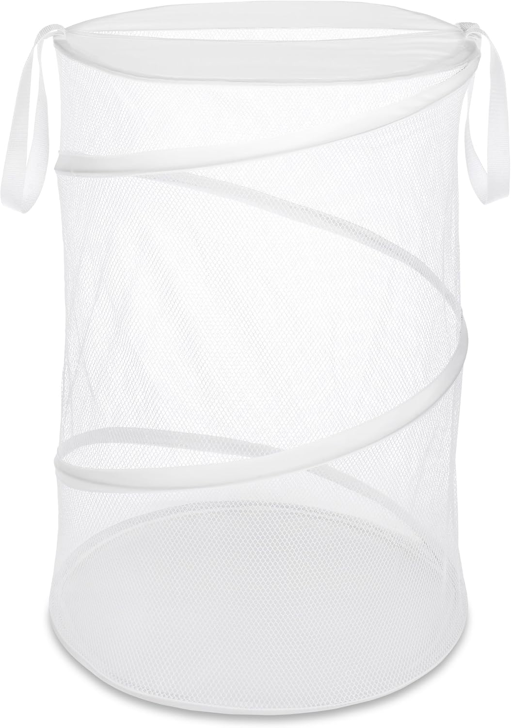 Whitmor Mesh Popup Laundry Hamper 3 Compartment Sortable Horizontal Collapsible Laundry Basket for Clothes Laundry Room Bedroom