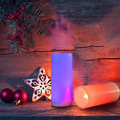 CANDLE CHOICE Waterproof Outdoor Battery Operated Flameless Candles with Remote Timer Plastic Flickering Fake Electric LED Pillars for Lantern Garden Wedding Christmas Decorations 3x4 Inches 3 PCS