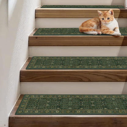sarben Non Slip Stair Treads for Wooden Steps 15PCS - 8"x30" Indoor Safety Carpet, Edging Mats with TPE Adhesive Backing, Pet and Elderly Friendly Stair Rugs (Taupe) - Colors B