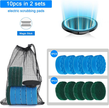 Electric Spin Scrubber Replacement Brush Heads Set, 10 Piece Replacement Brush Cleaning Kit for Cordless Power Scrubber, for Household Cleaning Brushes Kitchen Bathroom Floor Tile Car