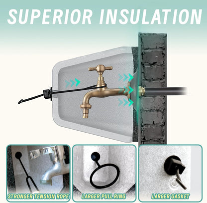 Outdoor Faucet Cover 3 Pack - Thickened Foam Insulated for Winter Freeze Protection, Reusable Hose Bib and Water Spigot Covers for Outside